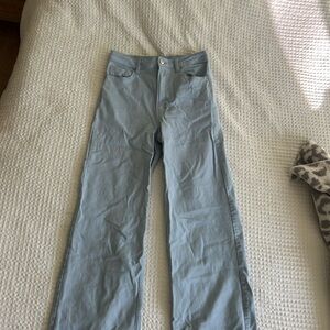 H&M Light Blue High-Rise Wide-Leg Jeans